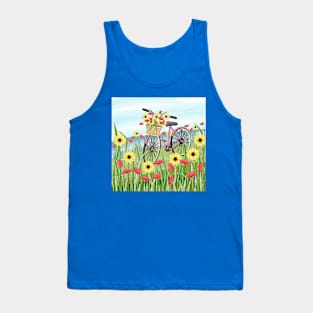 Floral Bicycle Art Tank Top